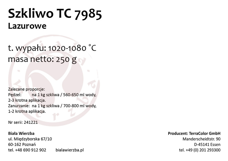 Zestaw 4x250 g szkliwo proszkowe TC 7985 Lazurowe (2)
