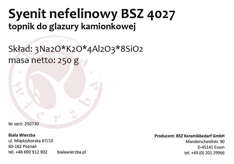 Syenit nefelinowy BSZ 4027 - topnik do glazury kamionkowej (2)