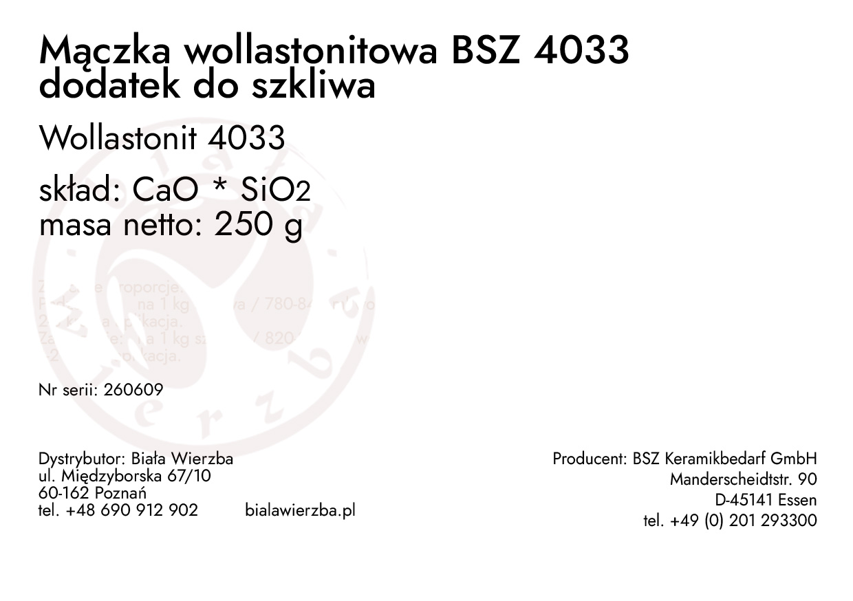 Mączka wollastonitowa BSZ 4033 - dodatek do szkliwa (Wollastonit) (2)