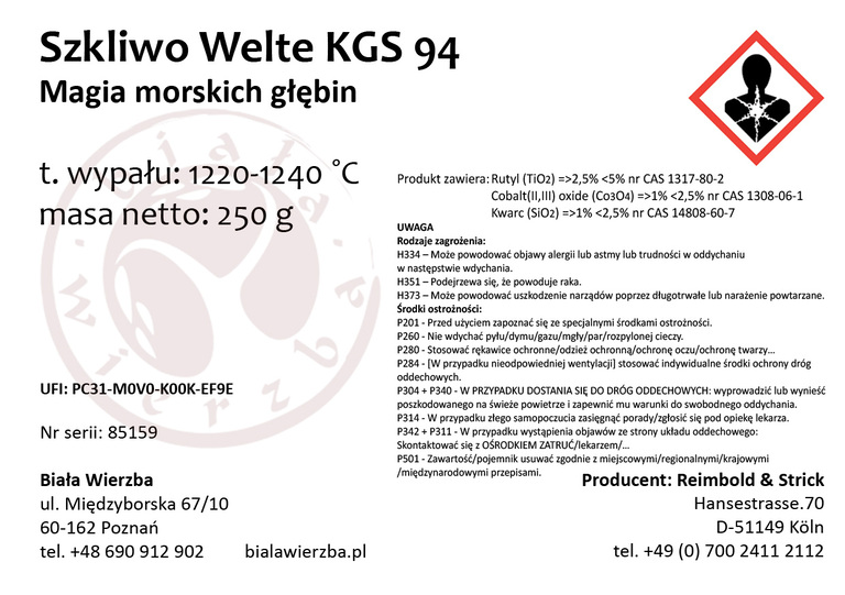 Szkliwo proszkowe Welte KGS 94 Magia morskich głębin (3)