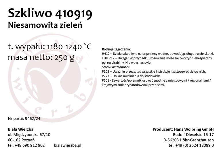 Szkliwo proszkowe 410919 Amazing Green, Niesamowita zieleń (2)