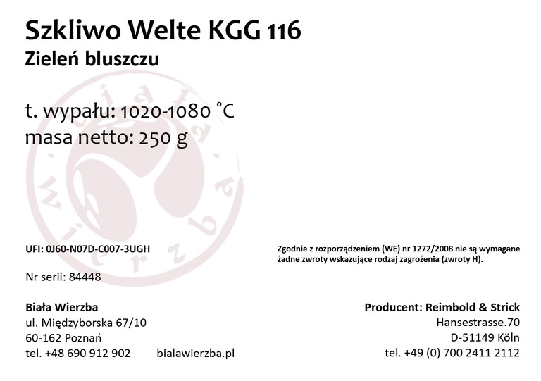 Szkliwo proszkowe Welte KGG 116 Zieleń bluszczu (2)