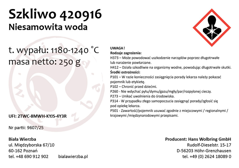 Szkliwo proszkowe 420916 Amazing Water, Niesamowita woda (2)