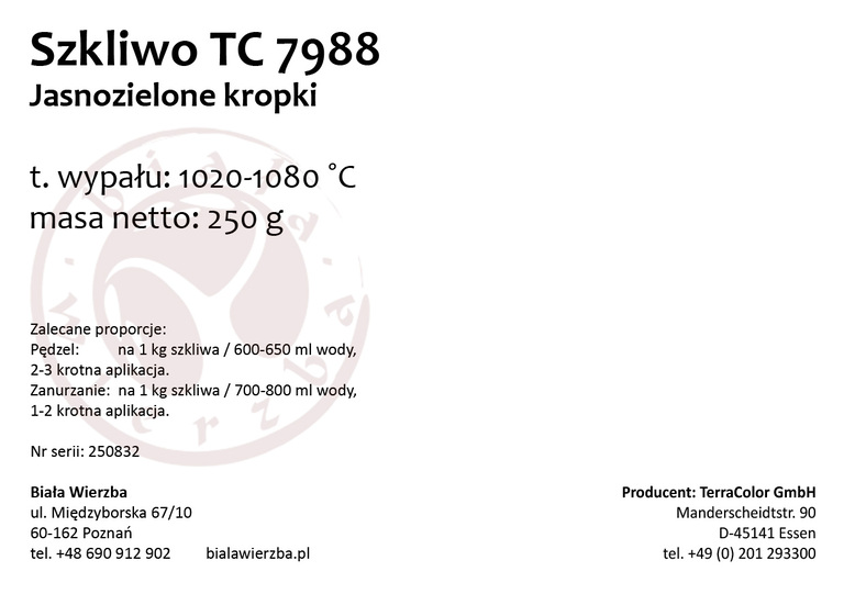 Szkliwo proszkowe TC 7988 Jasnozielone kropki (2)