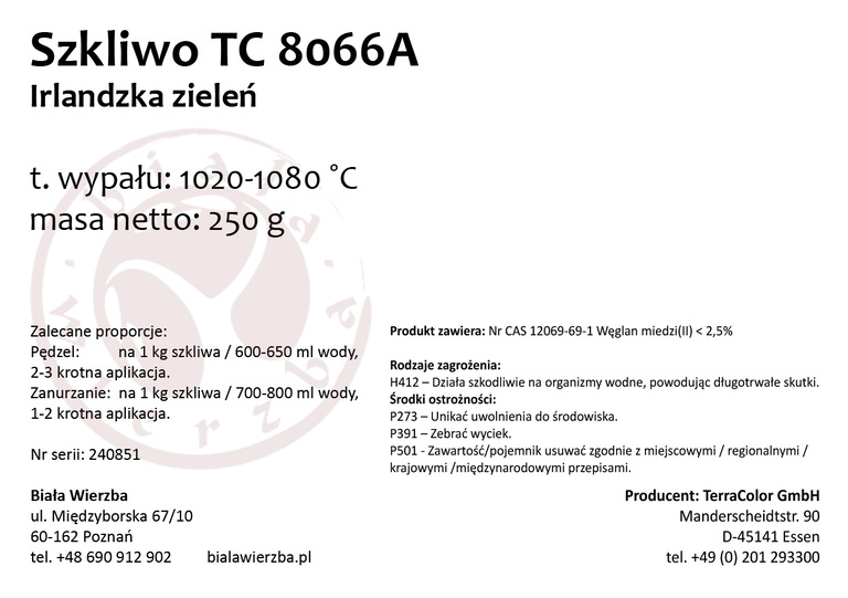 Szkliwo proszkowe TC 8066A Irlandzka zieleń (2)