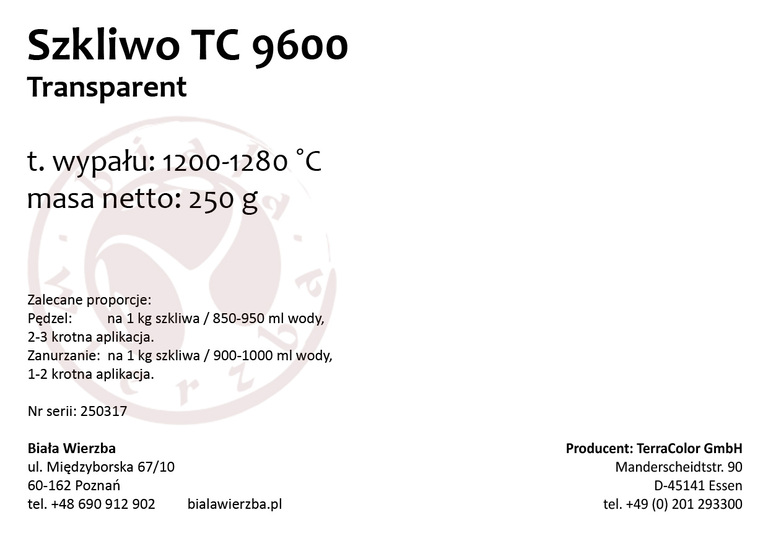 Szkliwo proszkowe TC 9600 Transparent (2)