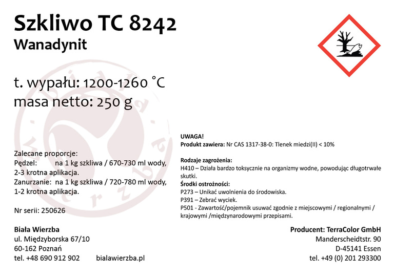 Szkliwo proszkowe TC 8242 Wanadynit (2)