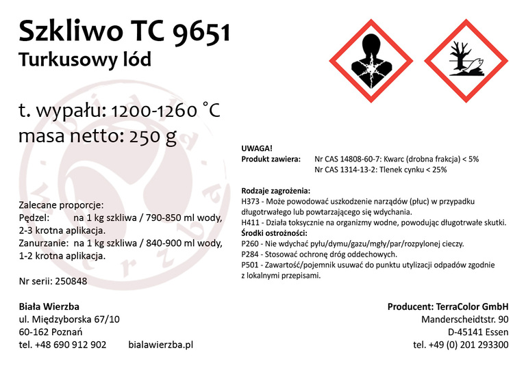 Szkliwo proszkowe TC 9651 Turkusowy lód (2)