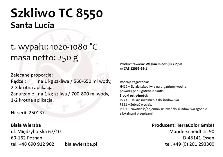 Szkliwo proszkowe TC 8550 Santa Lucia (2)