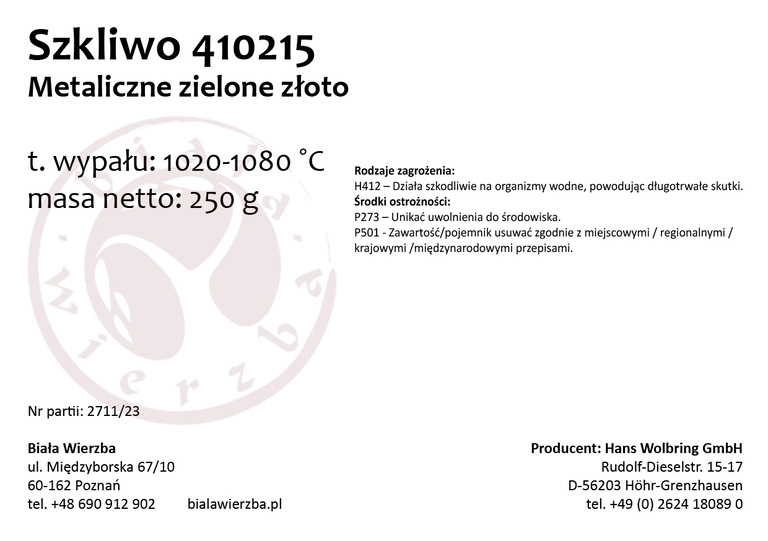 Szkliwo proszkowe 410215 Metaliczne zielone złoto (4)