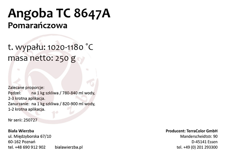 Angoba TC 8647A Pomarańczowa (2)