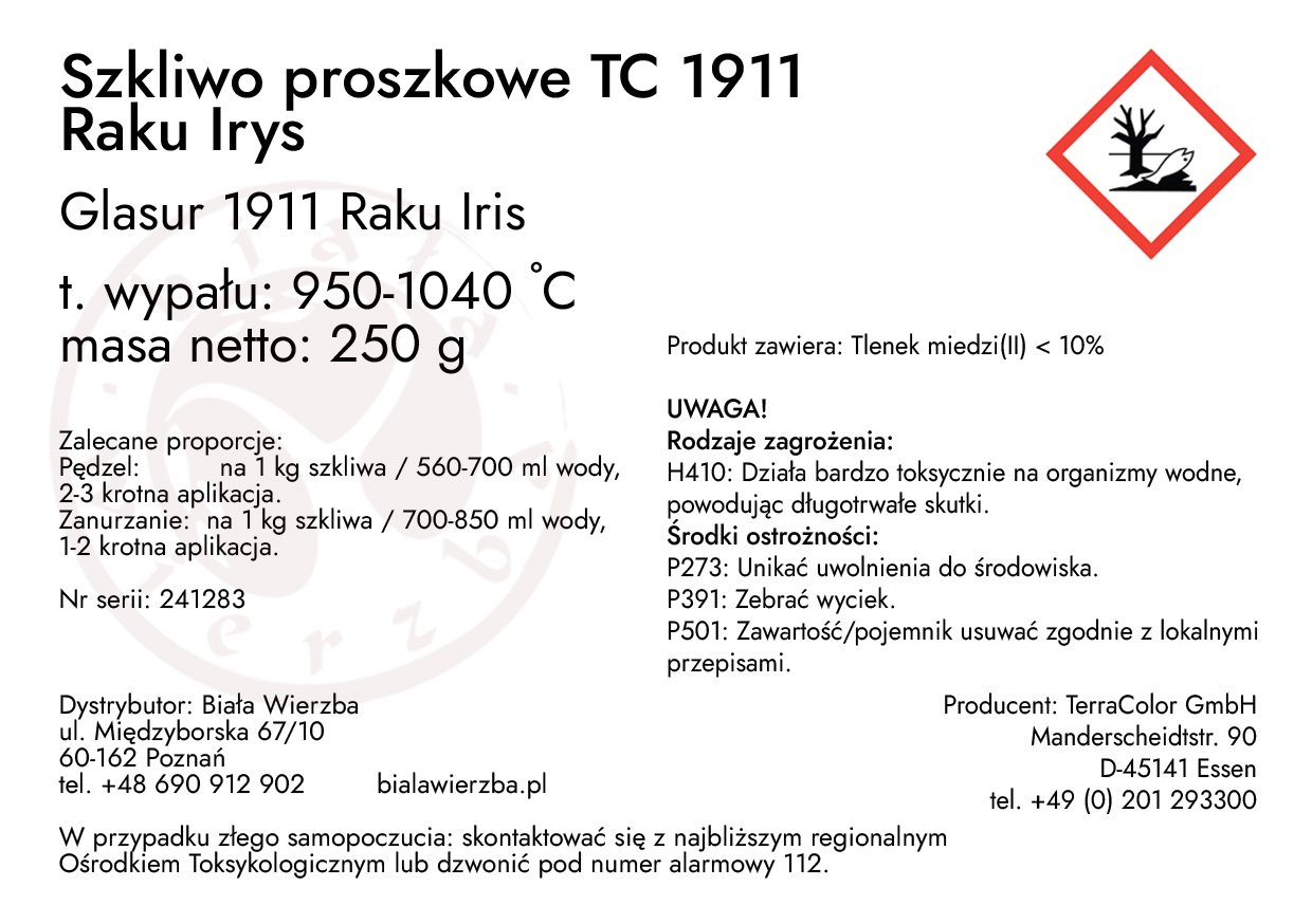 Szkliwo proszkowe TC 1911 Raku Irys (Raku Iris) (2)