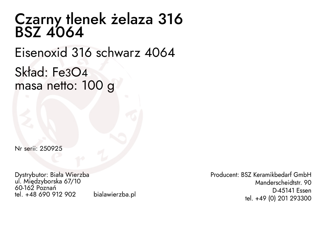 Czarny tlenek żelaza 316 BSZ 4064 (Eisenoxid 316 schwarz) (2)