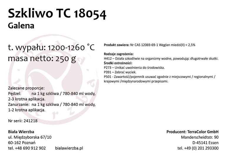 Szkliwo proszkowe TC 18054 Galena (2)