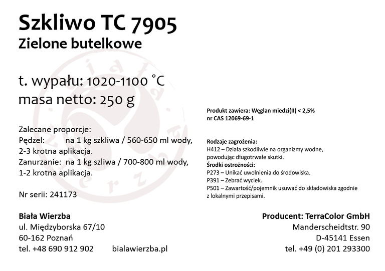 Zestaw 4x250 g szkliwo proszkowe TC 7905  Zielone butelkowe (2)